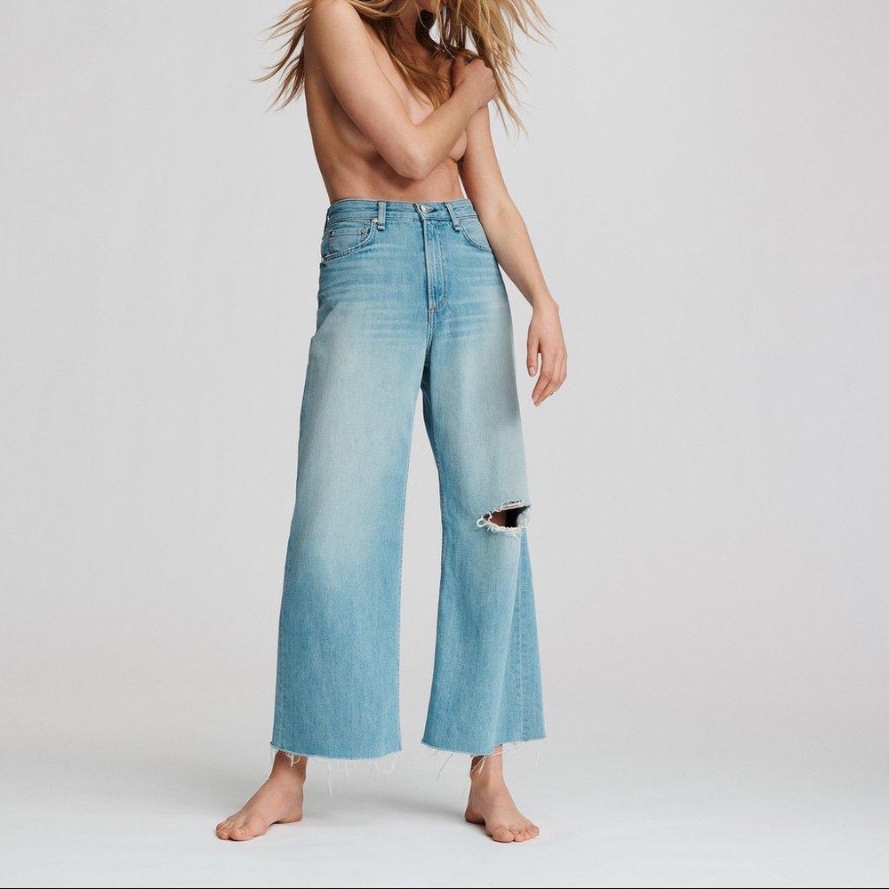 Rag & Bone Ruth Super High Rise Wide Leg Jean in Frant 26